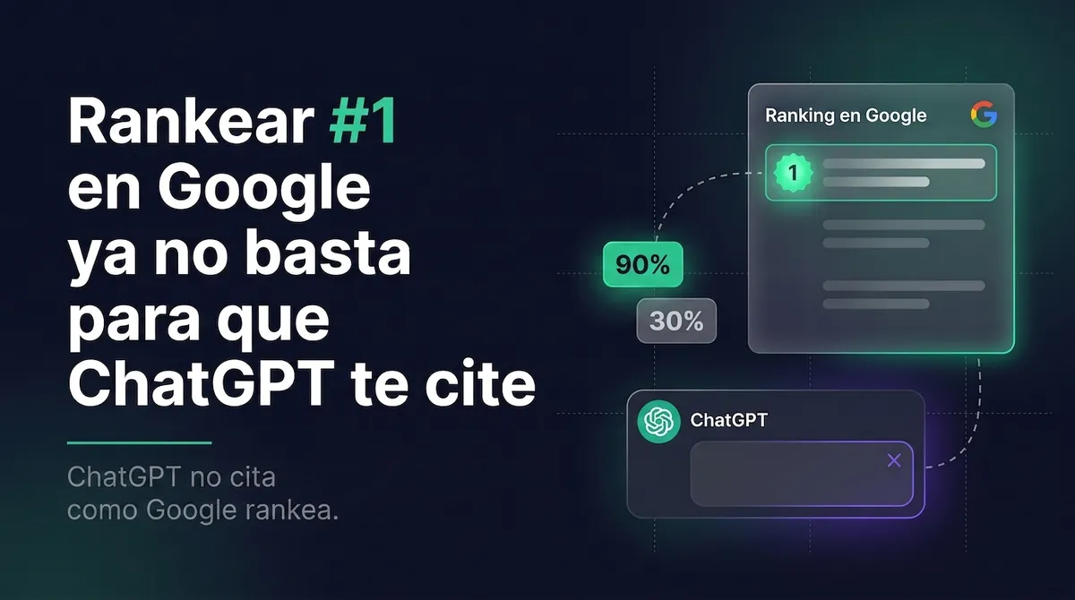 Rankear #1 en Google ya no basta para que ChatGPT te cite